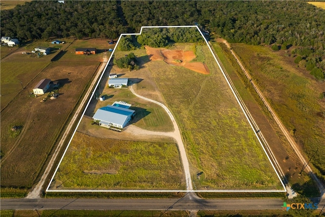 drone / aerial view featuring a rural view