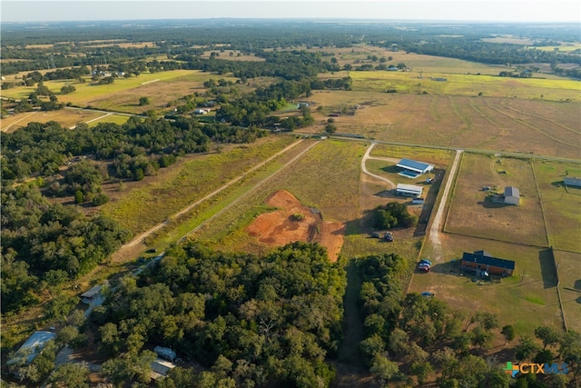 bird's eye view with a rural view