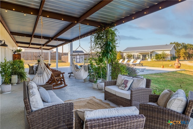 view of patio / terrace featuring an outdoor living space