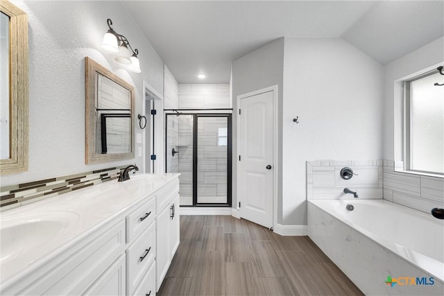3305 Crystal Ann Dr, Temple, TX 76502 - full bath with a bath, a shower stall, and double vanity
