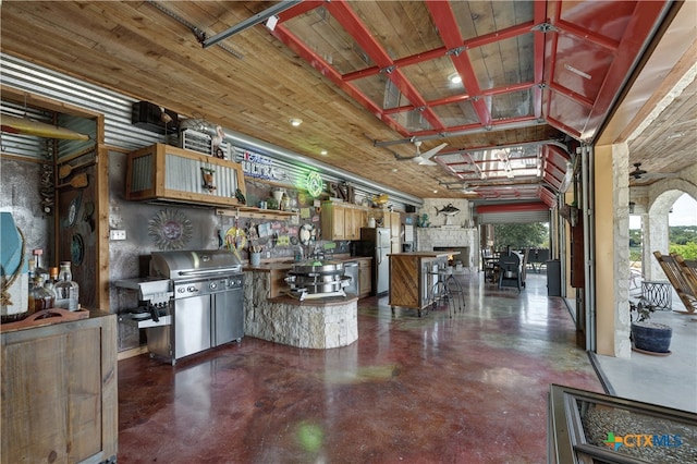 misc room with wood ceiling