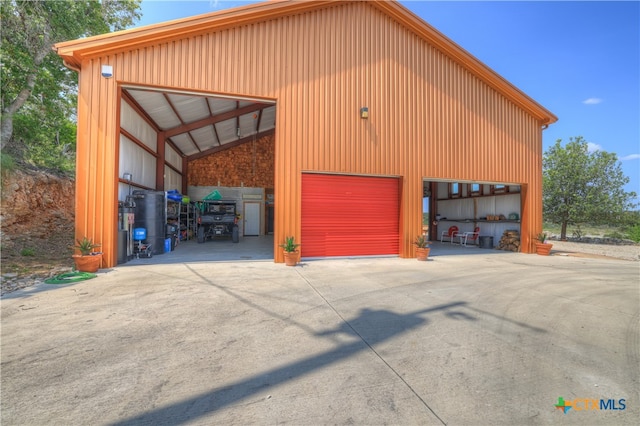 garage with a carport