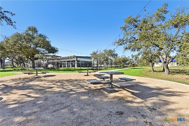 view of community with a lawn