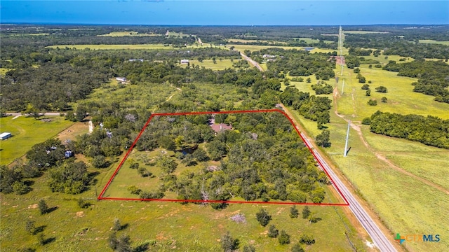 155 Woodrow Center Rd, Kingsbury, TX 78638 - aerial overview of property's location featuring property parcel outlined