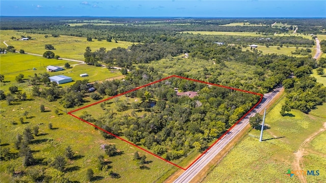 155 Woodrow Center Rd, Kingsbury, TX 78638 - aerial view of property's location featuring property boundaries highlighted