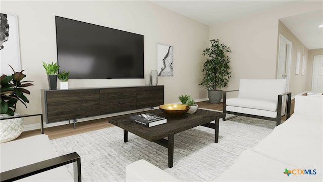 living room featuring light hardwood / wood-style floors