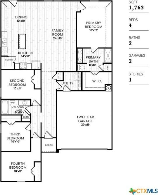 935 Antelope Trl, Temple, TX 76504 - room layout