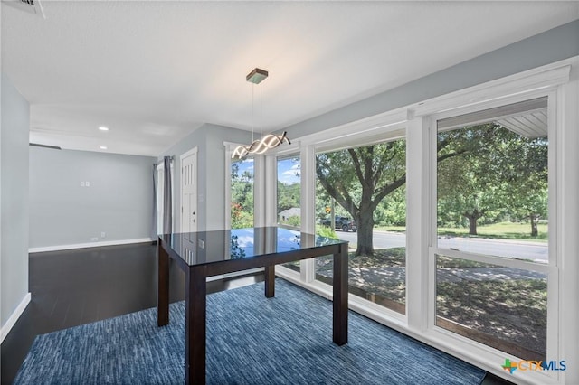 1600 N Beal St, Belton, TX 76513 - unfurnished dining area featuring a chandelier, wood finished floors, and recessed lighting