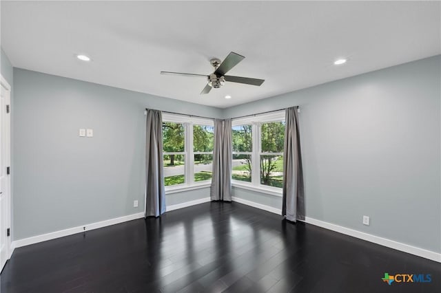 1600 N Beal St, Belton, TX 76513 - unfurnished room featuring a ceiling fan, recessed lighting, and wood finished floors