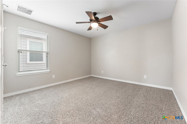 3907 Gentle Mdw, New Braunfels, TX 78130 - empty room with ceiling fan, baseboards, and carpet