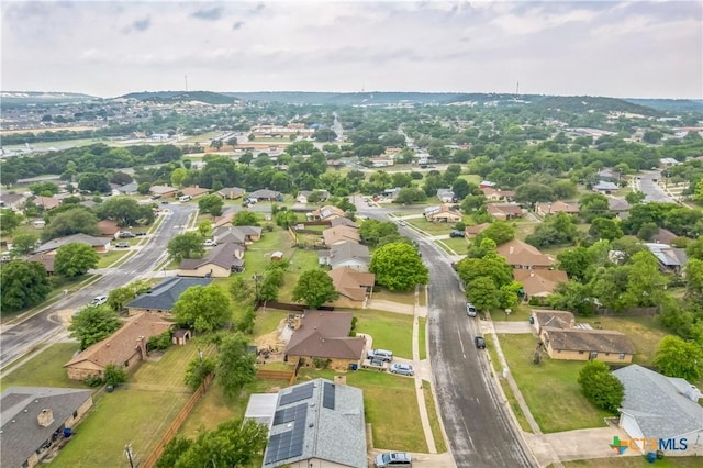 drone / aerial view with a residential view