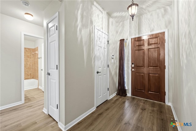 entrance foyer featuring hardwood / wood-style floors