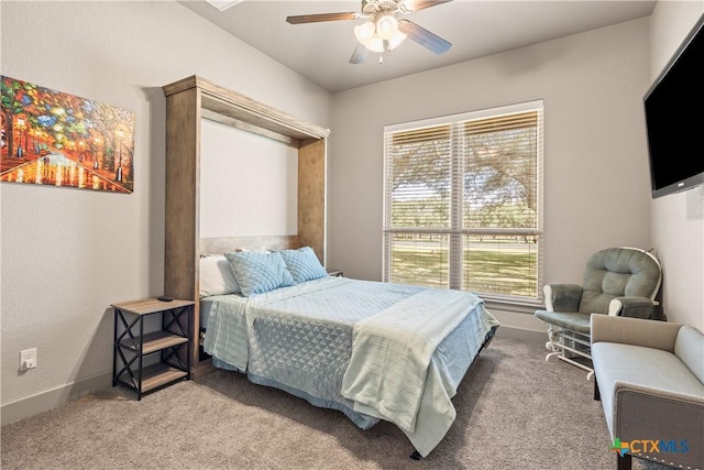 2718 Beaver Ln, New Braunfels, TX 78132 - carpeted bedroom with baseboards and a ceiling fan