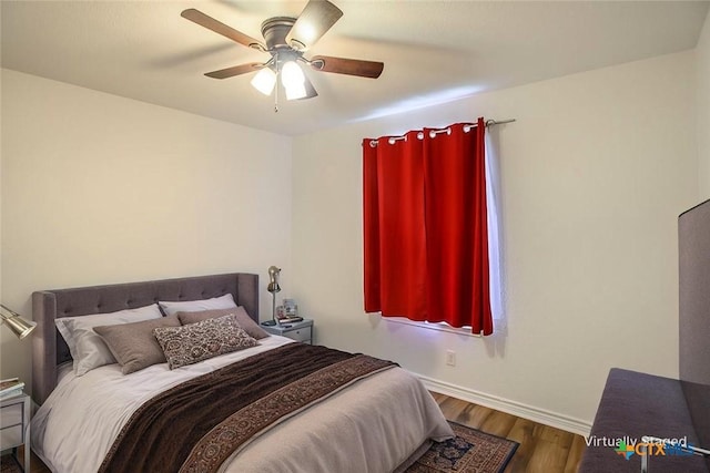 7202 Bose Ikard Dr, Killeen, TX 76549 - bedroom featuring wood finished floors and a ceiling fan