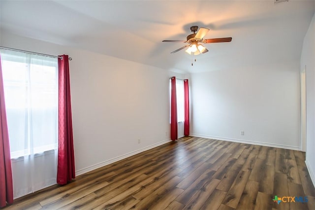 7202 Bose Ikard Dr, Killeen, TX 76549 - empty room with wood finished floors and ceiling fan