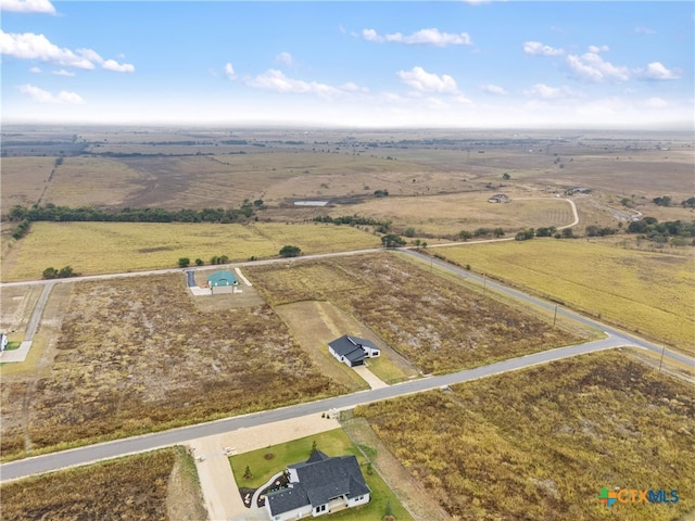 drone / aerial view with a rural view