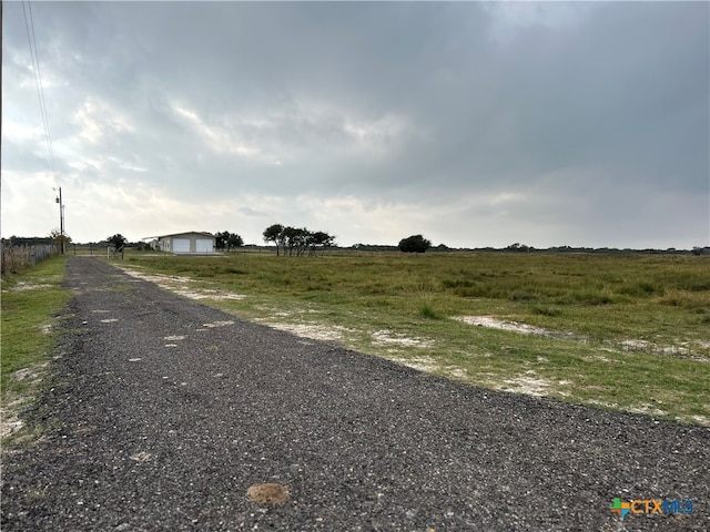 view of street with a rural view