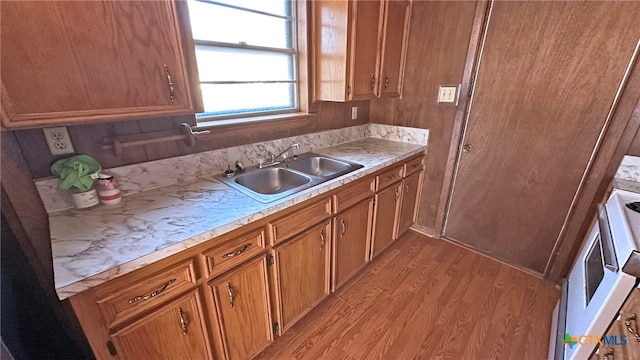 kitchen featuring sink and light wood-type flooring