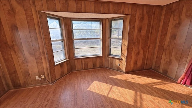 902 Holly St, Copperas Cove, TX 76522 - empty room with wood walls, wood finished floors, and healthy amount of natural light