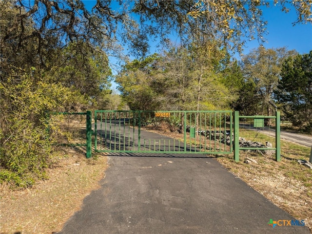 view of gate with fence