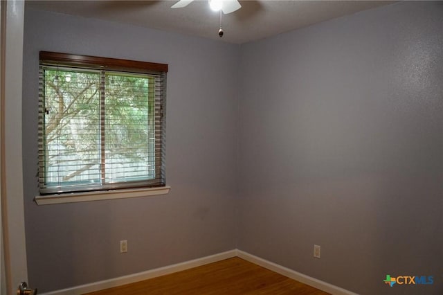 22631 John Rolfe Ln, Katy, TX 77449 - unfurnished room featuring a ceiling fan and wood finished floors