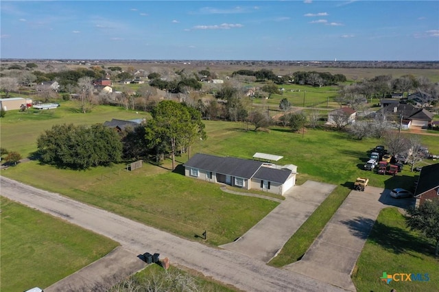 bird's eye view with a rural view