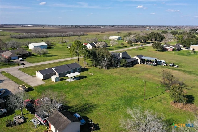 drone / aerial view featuring a rural view