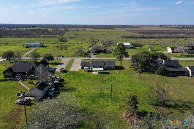 aerial view featuring a rural view