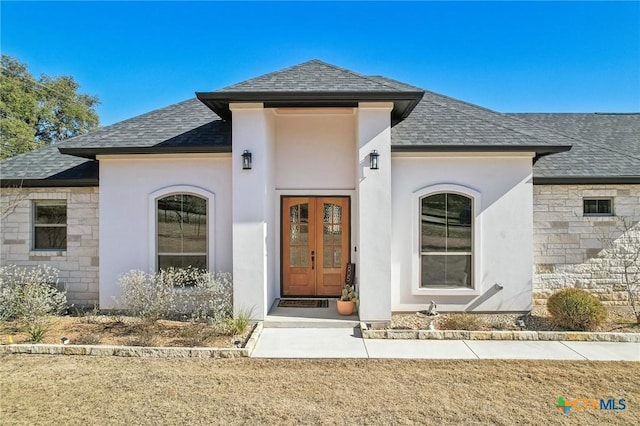 doorway to property with french doors