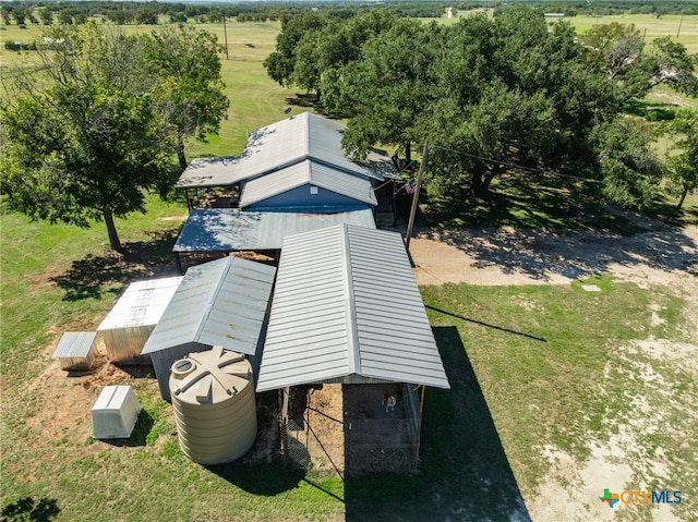 aerial view with a rural view