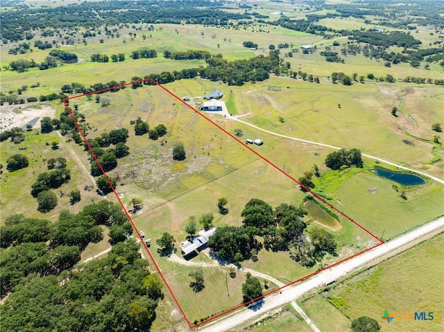 bird's eye view featuring a rural view