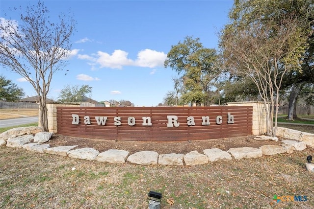 view of community sign