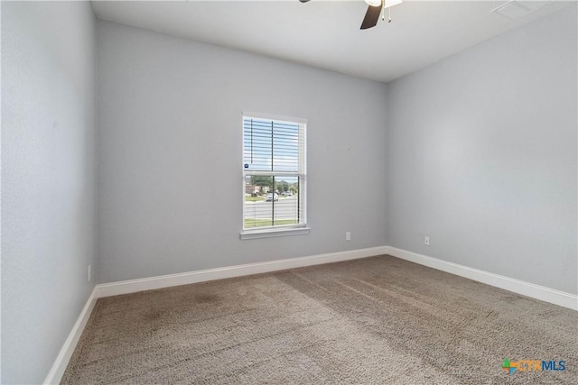 1433 Kamryn Way, New Braunfels, TX 78130 - empty room featuring a ceiling fan, carpet flooring, and baseboards