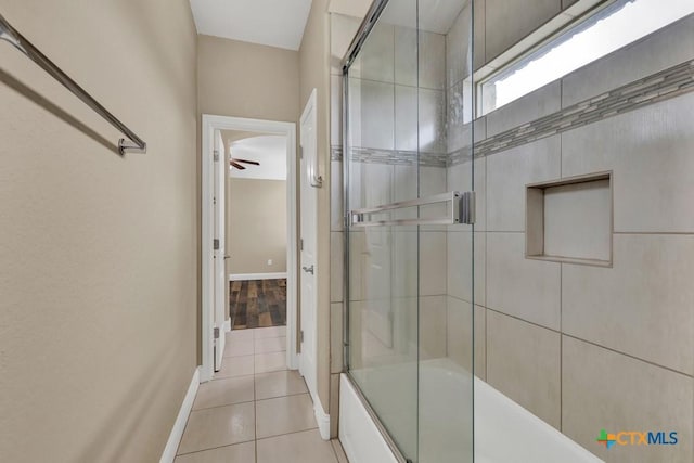 2194 Ranch Loop Dr, New Braunfels, TX 78132 - full bath with bath / shower combo with glass door and tile patterned floors