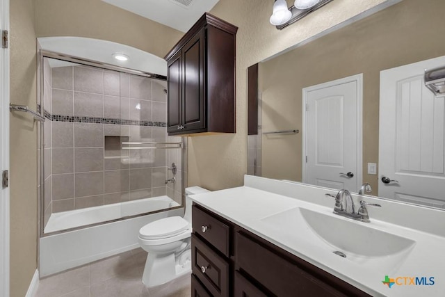 2194 Ranch Loop Dr, New Braunfels, TX 78132 - bathroom with vanity, tile patterned floors, and  shower combination