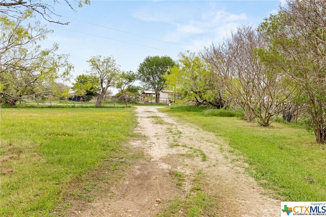 view of road with a rural view