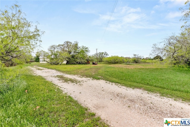 view of road with a rural view