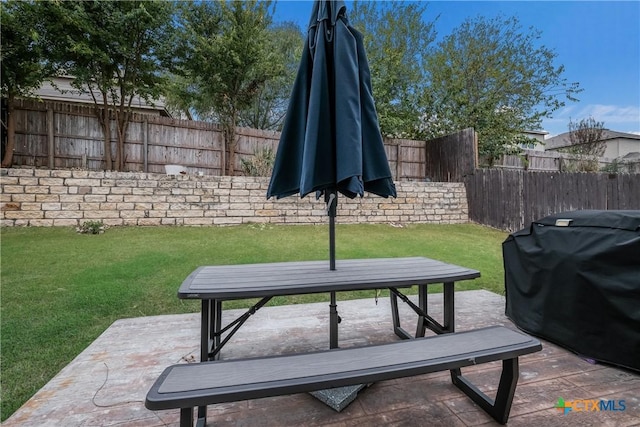 view of patio / terrace featuring grilling area