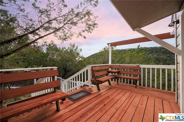 350 Climbing Way, Wimberley, TX 78676 - view of deck at dusk