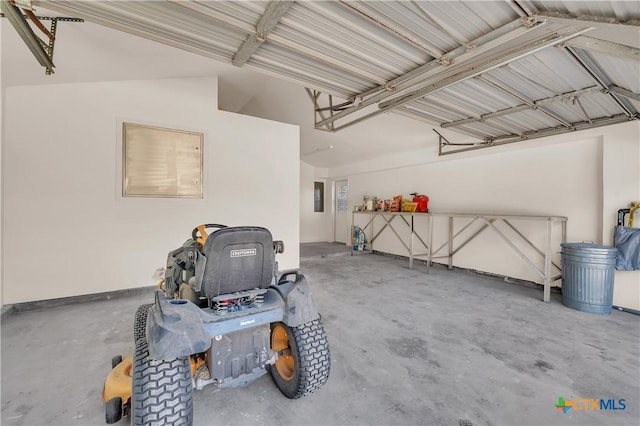 garage with electric panel