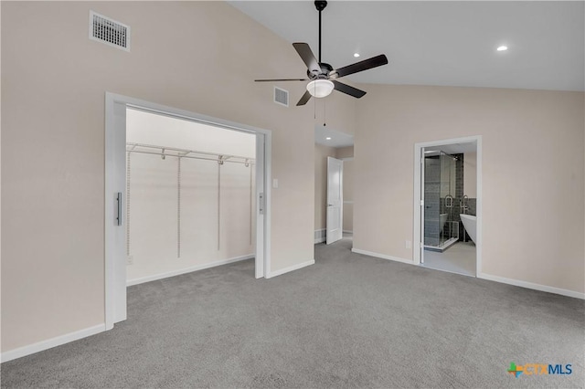 unfurnished bedroom with carpet, a closet, visible vents, and baseboards