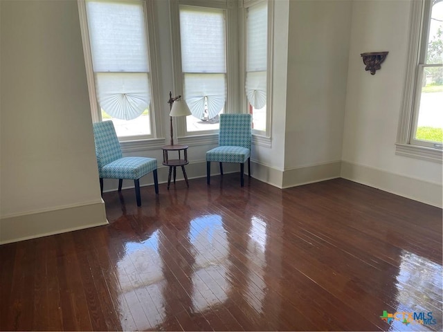 unfurnished room featuring dark hardwood / wood-style flooring