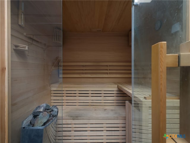 view of sauna