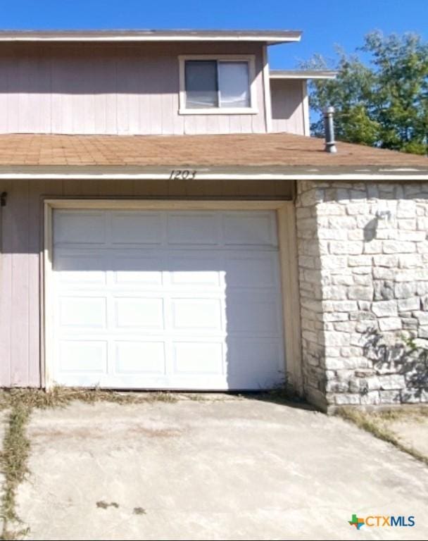 view of garage