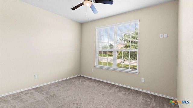 647 Ridgeglen Dr, New Braunfels, TX 78130 - empty room with carpet, a ceiling fan, and baseboards
