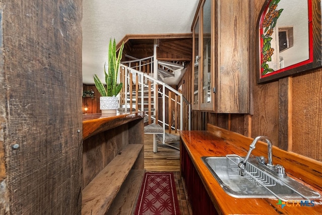 stairway with sink