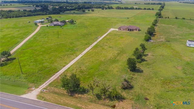 drone / aerial view with a rural view