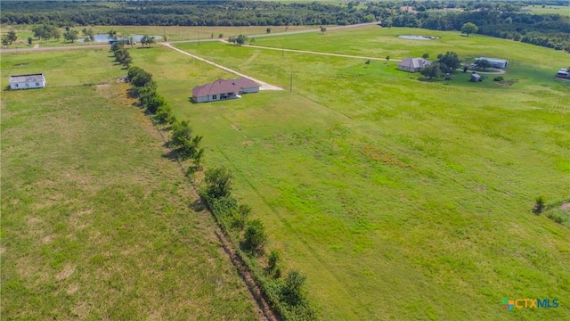 aerial view featuring a rural view