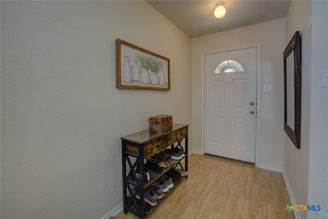 foyer entrance featuring light hardwood / wood-style flooring