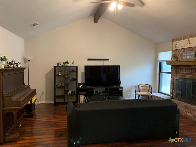 3002 Veterans Ave, Copperas Cove, TX 76522 - living area with wood finished floors, a fireplace, and ceiling fan